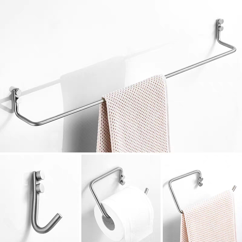 Bathroom Towel Rack Single Rod 304 Stainless Steel Solid Towel Hook Bathroom Toilet Paper Holder Nordic Minimalist Brushed Finish Bathroom Towel Rack Single Rod 304 Stainless Steel Solid Towel Hook Bathroom Toilet Paper Holder Nordic Minimalist Brushed Finish