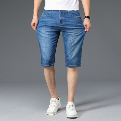 夏季薄款 七分牛仔裤短裤男弹力中裤