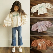 Special] Girl clothing spring autumn 2022 new children autumn clothes foreign air little girl bat sleeve t-shirt long sleeve