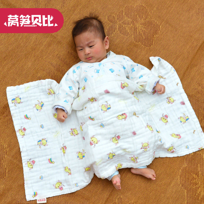 Lettuce Babe baby belly towel pure cotton summer thin baby blanket newborn gauze quilt super soft