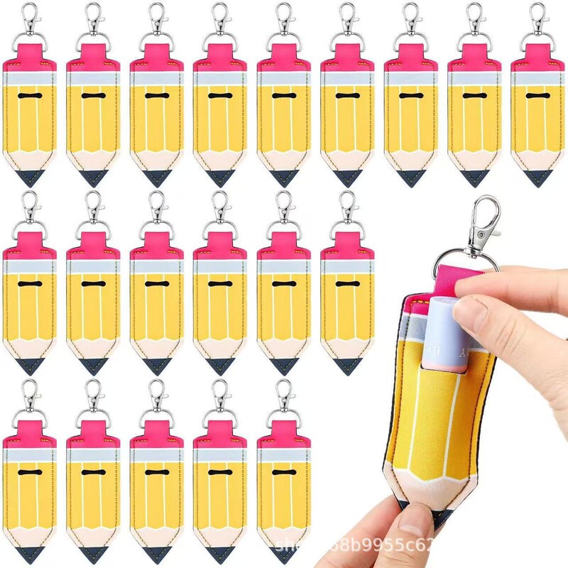 Overseas Direct Sales Diving Material Pencil Lipstick Holder Keychain Ruler Creative Colorful Keychain Pencil Lipstick Holder