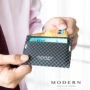 HIỆN ĐẠI Gói thẻ siêu mỏng cá tính đơn giản ví kinh doanh thẻ tín dụng chủ thẻ mini không thấm nước đặt ví nhỏ tươi ví da cá sấu 2 mặt