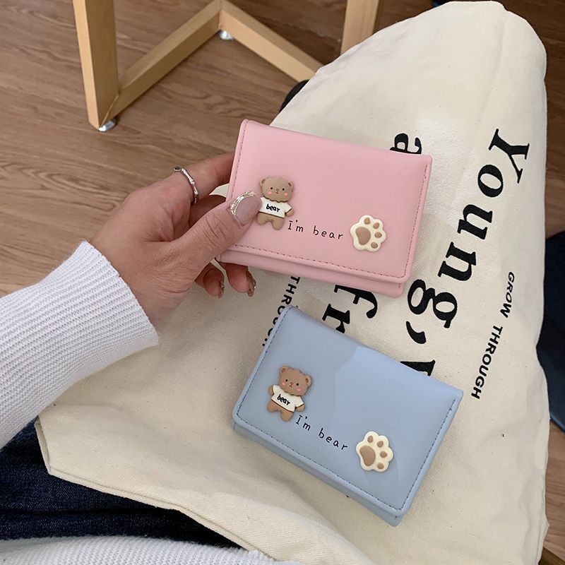 Short Wallet for Women, Cute for Kids, Girls, Students, Thin Wallet for Girls, Girly Style, Boys' Small Coin Purse, Foldable