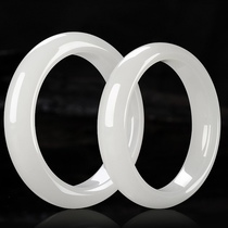 Xiangyu Shengji Silk Jade Ice Bracelet Jade Bracelet Round Bar Perfect Round Bracelet Mutton Fat White Jade