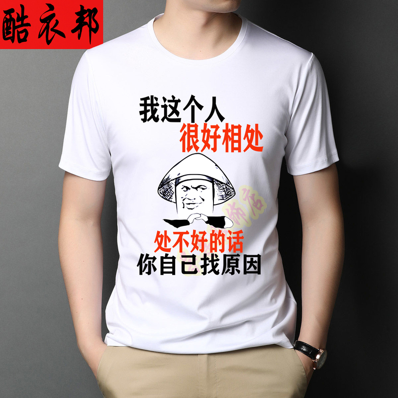 Funny Texts: I'M a Nice Person to Get Along with - Summer Short Sleeve T-Shirt for Men, Personalized Creative Loose Fit Prank T-Shirt Funny Texts: I'M a Nice Person to Get Along with - Summer Short Sleeve T-Shirt for Men, Personalized Creative Loose Fit Prank T-Shirt