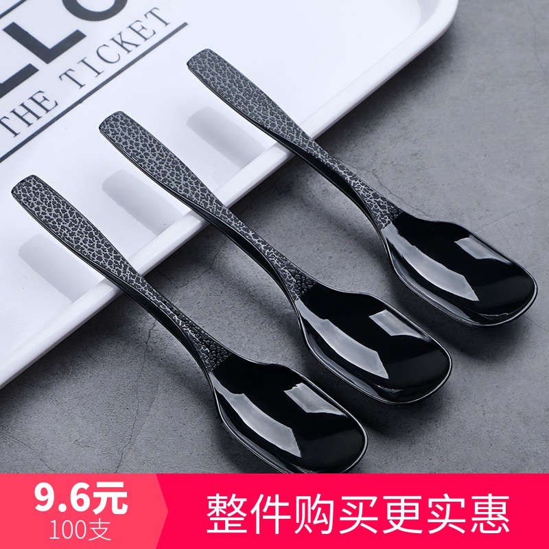 Disposable spoon Plastic thickened Korean soup spoon Long handle Children's delivery packing spoon spoon Commercial separate packaging