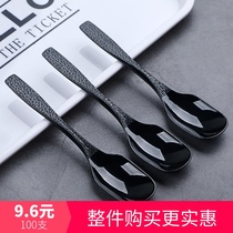 Disposable spoon Plastic thickened Korean soup spoon long handle childrens takeaway packing spoon spoon Commercial separate packaging