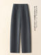 Off-white plus velvet wool scimitar pants for women 2025 autumn and winter new thickened casual narrow version banana pants