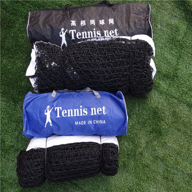 Vật liệu polyethylene lưới tennis tiêu chuẩn di động với dây thép polyester lưới tennis đẩy kéo cột tennis - Quần vợt