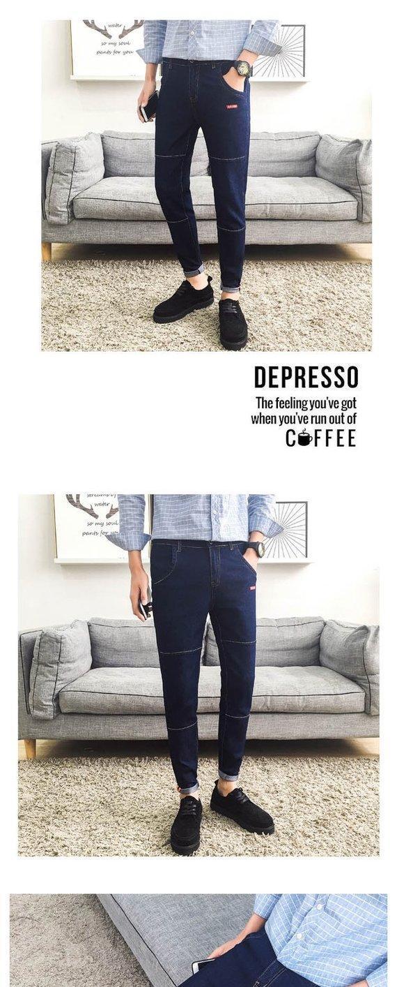Mùa thu và mùa đông quần jeans nam chân bút chì Quần học sinh mỏng Quần nam harem quần dài quần dài nam triều quan ao nam