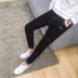 2017 phiên bản Hàn Quốc của xu hướng quần jeans nam chân Slim nam hoang dã quần chín màu đen lỏng lẻo thời trang nam cao cấp Cao bồi