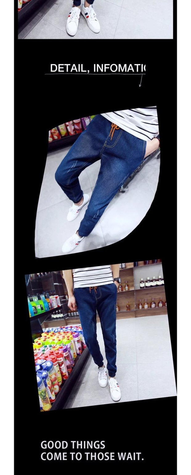 Mua một tặng một mùa hè miễn phí quần dài quần rộng lỗ để đóng chân quần jeans nam rộng co chân quần nam quần áo nam hàng hiệu