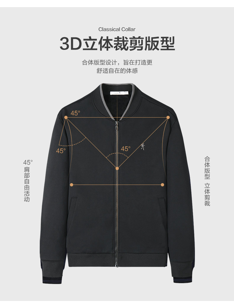 与狼共舞 男士 加绒加厚 棒球服夹克 图4