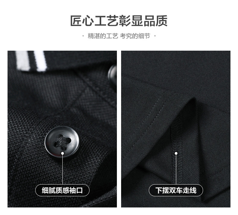 与狼共舞 男士 新疆长绒棉混纺 双珠地网眼polo衫 图5