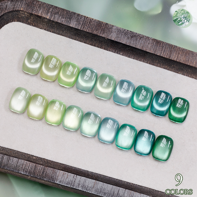 Dia Original Clear Green Cat Eye Gel 2026 New Summer Whitening Mint Green Glass Bead Nail Gel Set