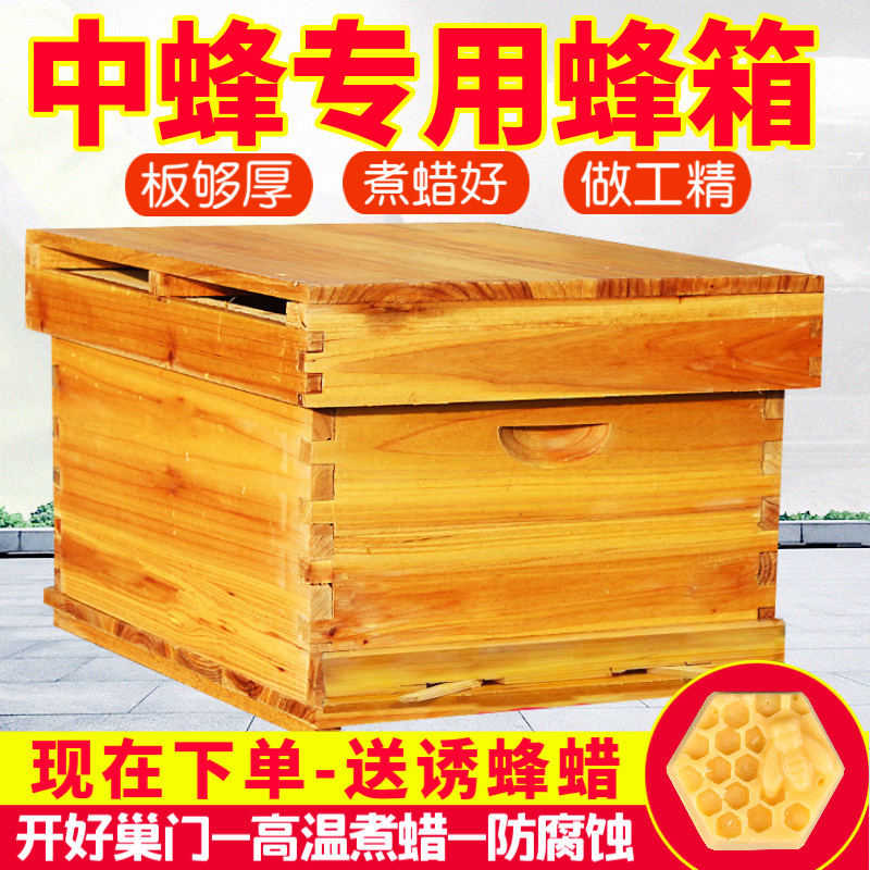 Beehive full set of Beekeeping tools bee special bee bucket boiled wax fir Chinese fir bee standard ten-frame soil honeycomb box