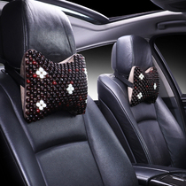 Car summer pillow neck pillow neck pillow car seat cervical spine pillow Bodhi wood bead headrest interior supplies four seasons