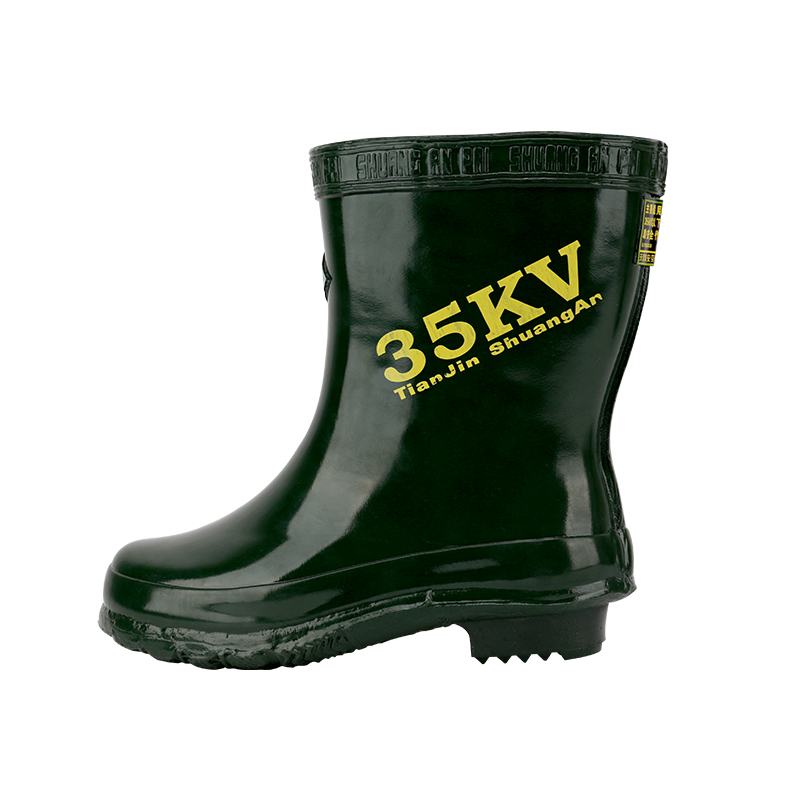 Shuang'an brand high voltage 35kv insulated rubber boots non-slip wear-resistant electrician rain boots anti-shock mid-tube labor protection boots