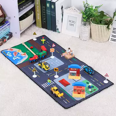 Children's city traffic scene map toy car play car parking lot map children crawling game mat