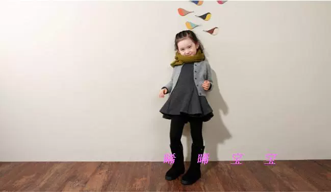 Quần áo bé gái mùa thu đông mới Quần áo trẻ em trẻ em cộng với váy công chúa nhung Cô gái phiên bản Hàn Quốc của váy dày
