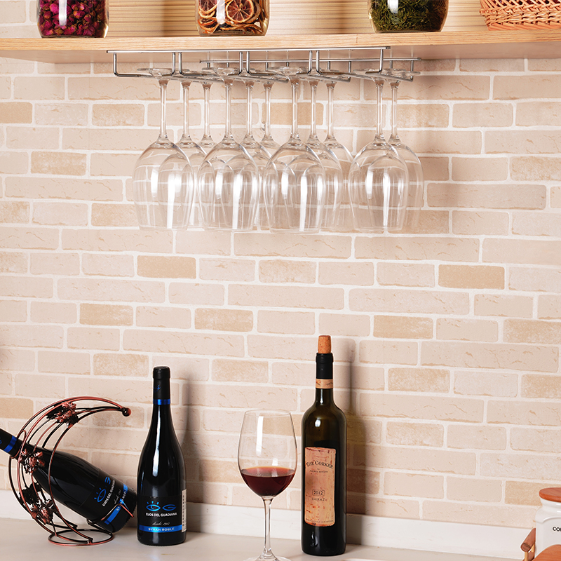 Fuer wine glass shelf hanging upside down 304 stainless steel European style wine red wine hanging cup shelf wine cabinet hem