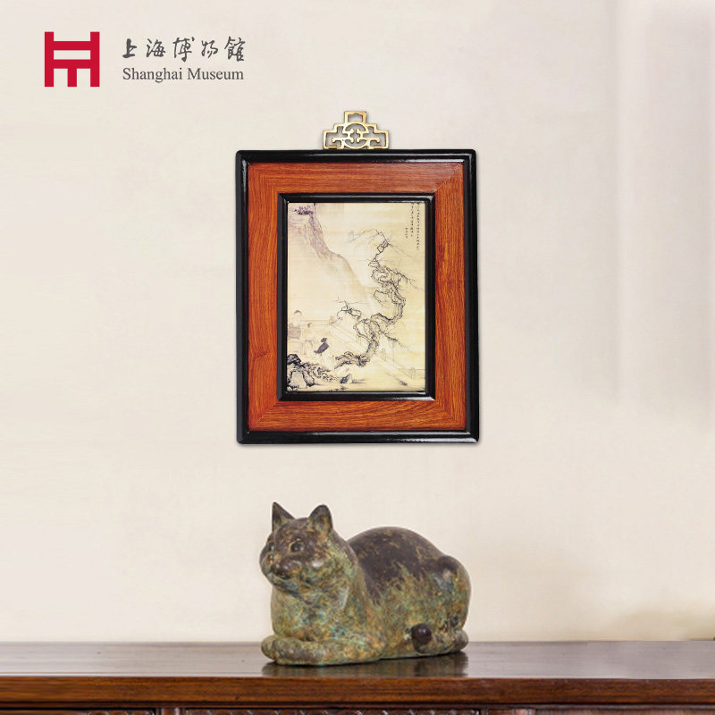 Shanghai Museum Qing peach blossom double ribbon wall painting living room decoration painting home hanging ornament national style elderly gifts