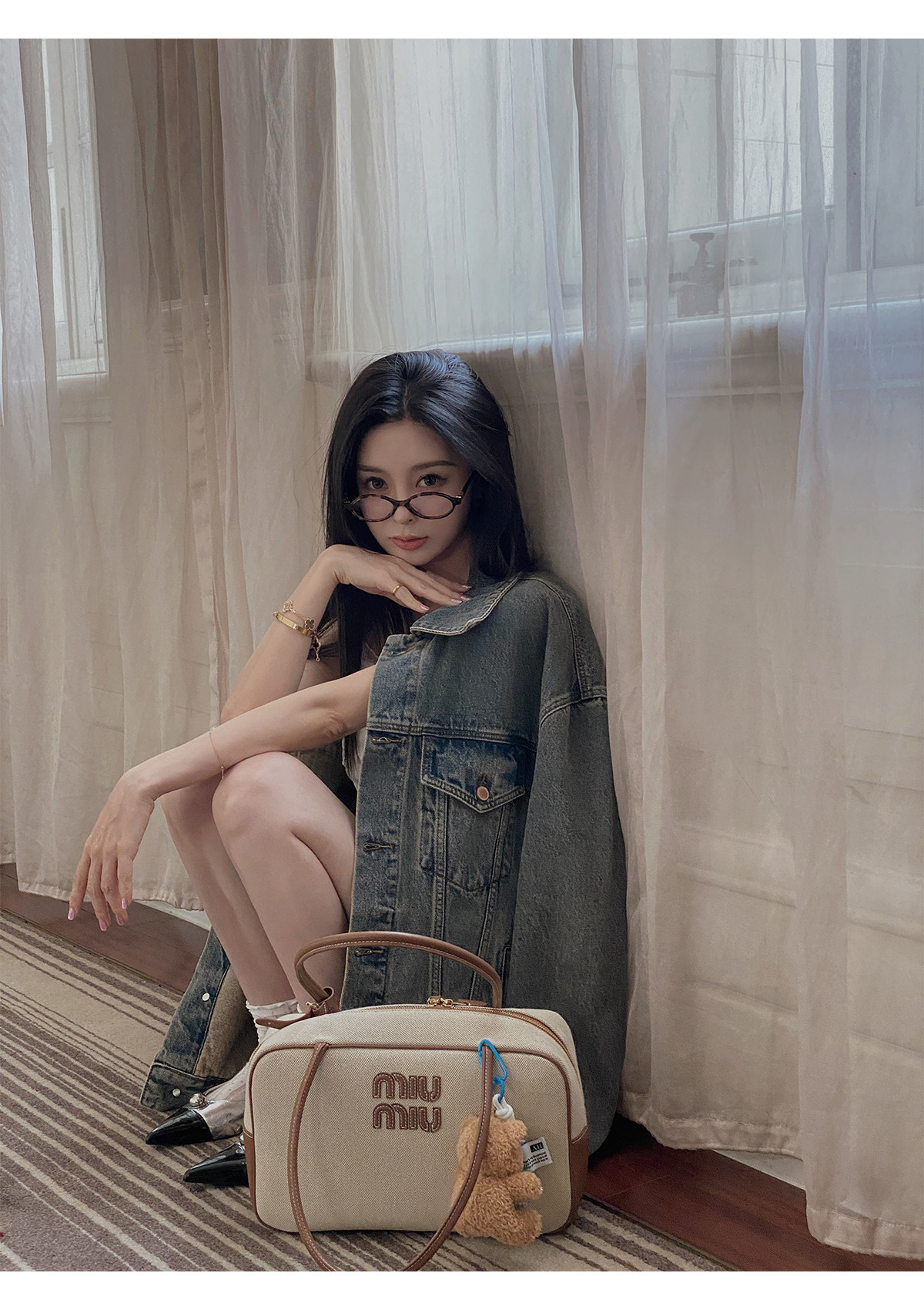 汉服上装 ministudio徐琳「西部单宁」新汉服廓形水洗灰牛仔外套