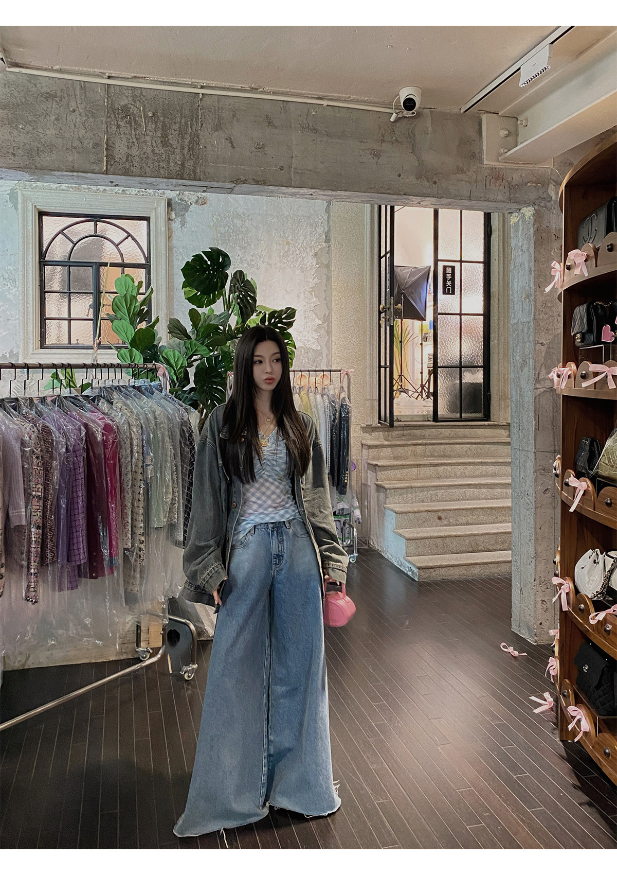 汉服上装 ministudio徐琳「西部单宁」新汉服廓形水洗灰牛仔外套