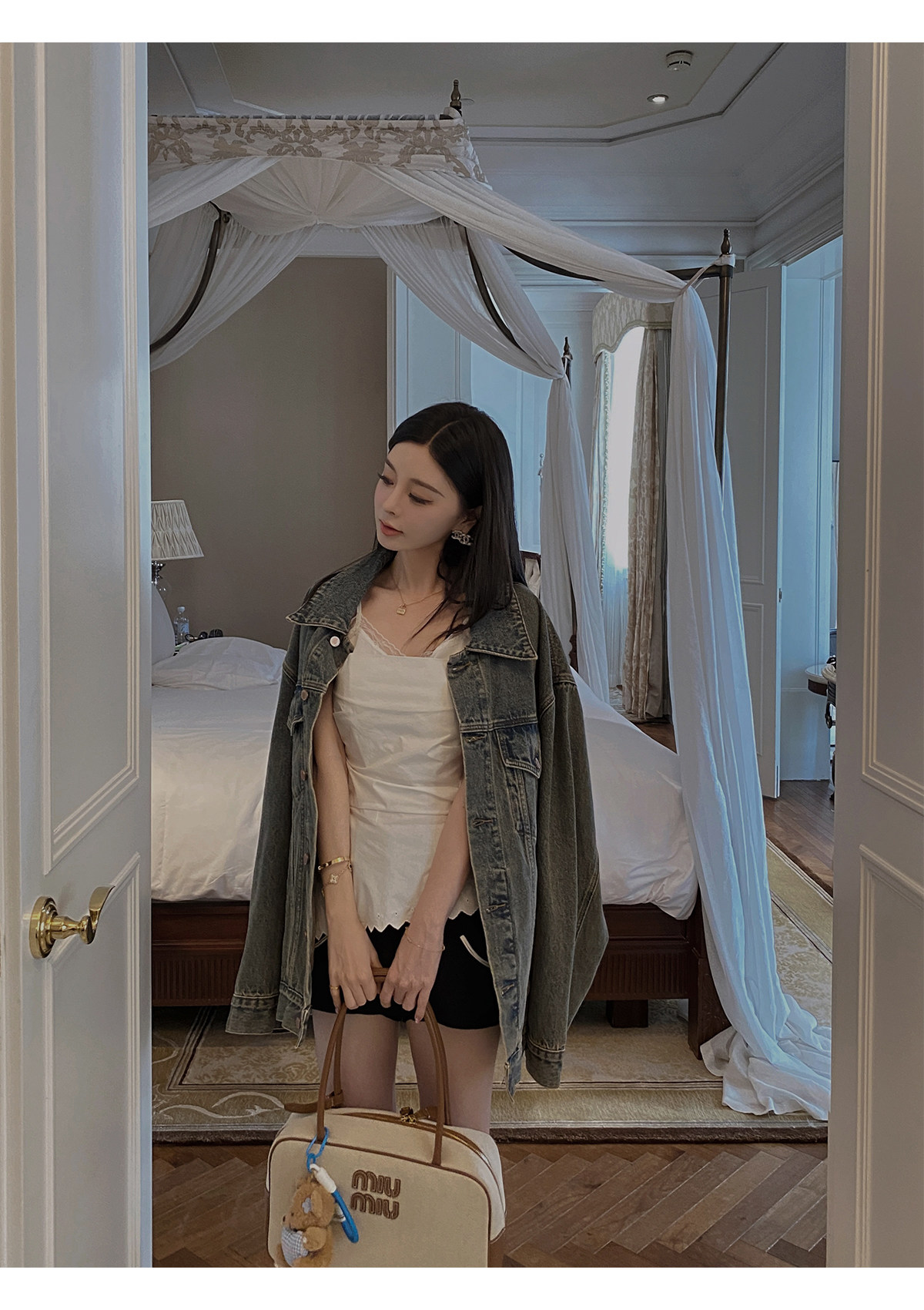 汉服上装 ministudio徐琳「西部单宁」新汉服廓形水洗灰牛仔外套