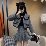 Осенний комплект, куртка, юбка в складку, популярно в интернете, в стиле Шанель