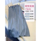 Летняя модная приталенная тонкая джинсовая юбка, высокая талия, средней длины