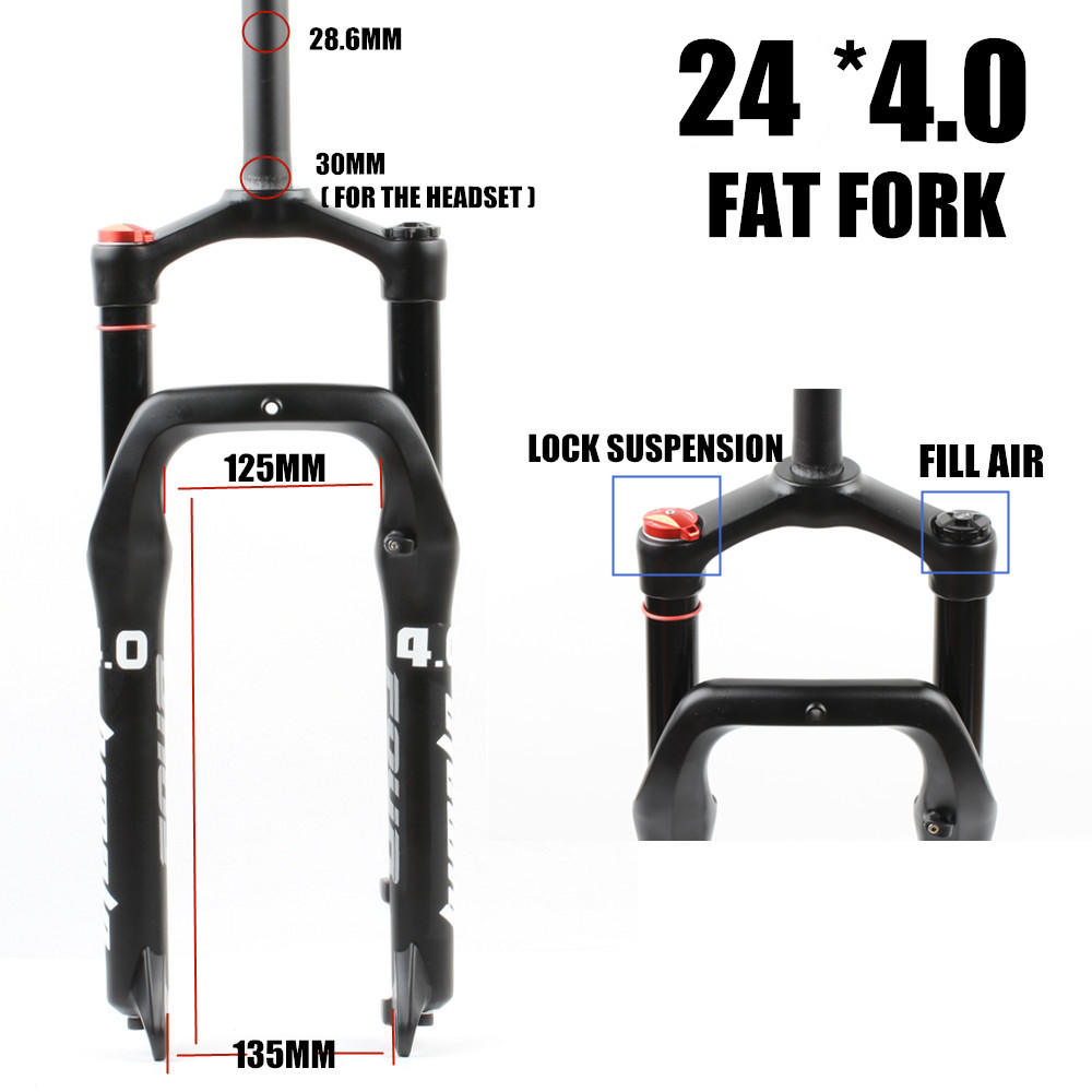 HIMALO snow fork beach car shock-proof front fork gas fork 135MM open gear 24 inch wide tire 4 0 fat fork