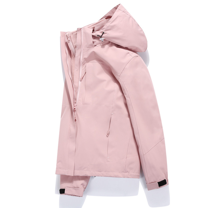 Outdoor submachine clothing Female Tide Card Three-in-one Jacket Detachable Spring Autumn Winter Plus Suede Thickened Male Windproof Waterproof-Taobao