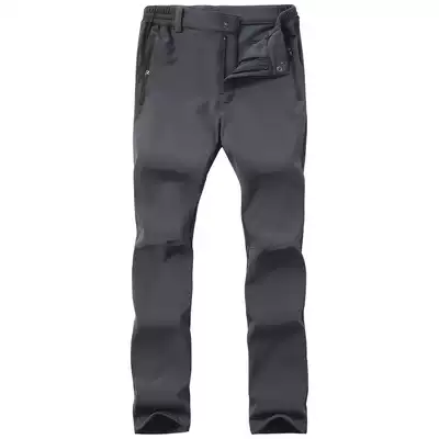 Mangos assault pants men's autumn and winter plus velvet padded windproof waterproof outdoor large size fleece soft shell mountaineering skiing