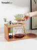 Mongdio Pour-Over Coffee Pot Set Hand Grinder Coffee Maker Coffee Utensils Pour-Over Pot Complete Set with Wooden Storage Stand