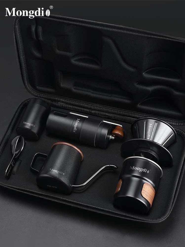 Mongdio Hand-Brewed Coffee Pot Set Outdoor Travel Camping Coffee Equipment Portable Coffee Machine Tool Gift Box