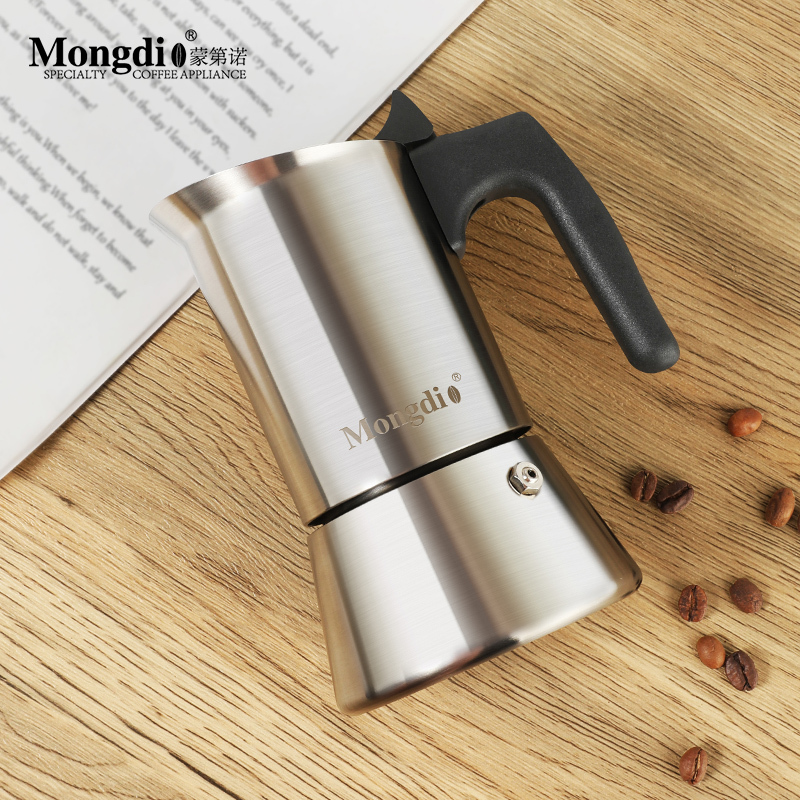 Mongdio Moka Pot Stainless Steel Coffee Pot Espresso Extraction Home Small Coffee Maker Set