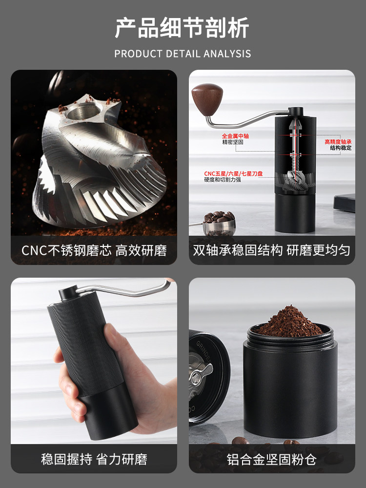 Mongdio Hand-Cranked Coffee Grinder Manual Coffee Grinder Hand Coffee Grinder Coffee Bean Grinder