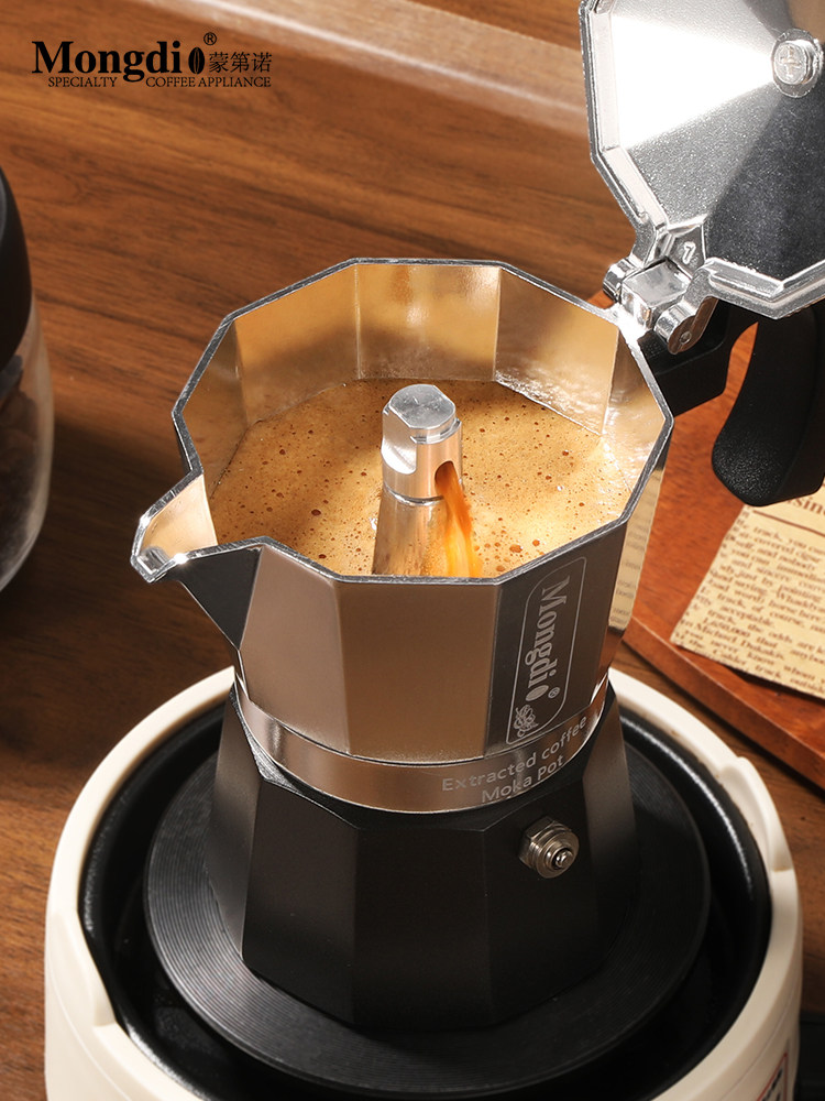 Mongdio Double-Valve Moka Pot Espresso Coffee Maker Coffee Pot Extraction Pot Coffee Appliance