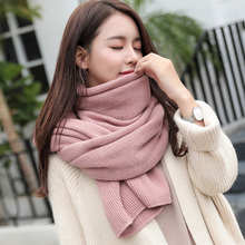 韩版毛线围巾女冬季加厚长款