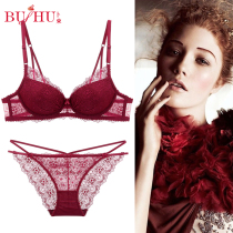 Lace sexy year of life underwear women gather small chest thickened wedding bride to receive a pair of breast anti-sagging bra set