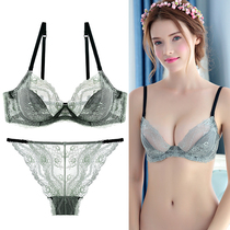 Lace French transparent bra thin section sex temptation bra Passion bed hot sexy show underwear set for women