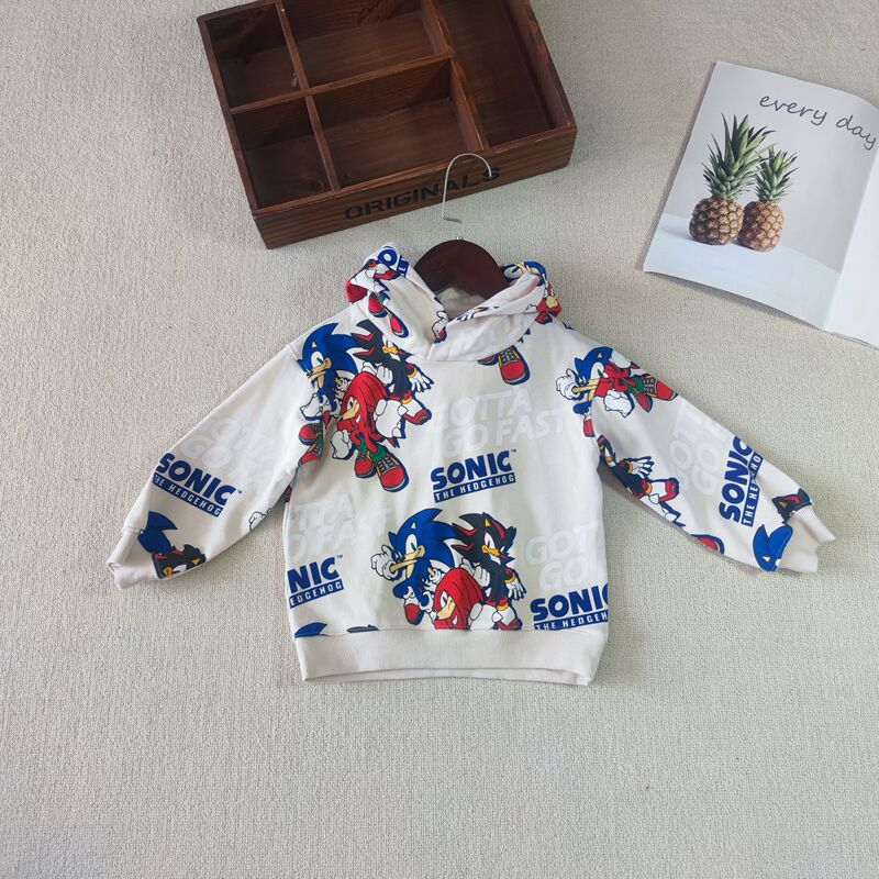 Recommended by Yuma: Original Export Surplus Sonic Boys' Spring and Autumn Thin Terry Printed Hoodie Sweatshirt 92-140 Recommended by Yuma: Original Export Surplus Sonic Boys' Spring and Autumn Thin Terry Printed Hoodie Sweatshirt 92-140