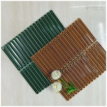 Ceramic tapered surface long mosaic kiln strip tiles simple bathroom background wall stickers dark green small tile strips