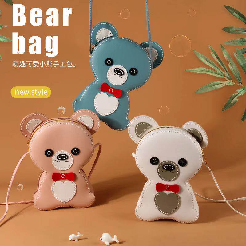 Diy Hand Birthday Gift Bag Single Shoulder Slipper Girl Mass Capacity New Bear Woven Material Pack