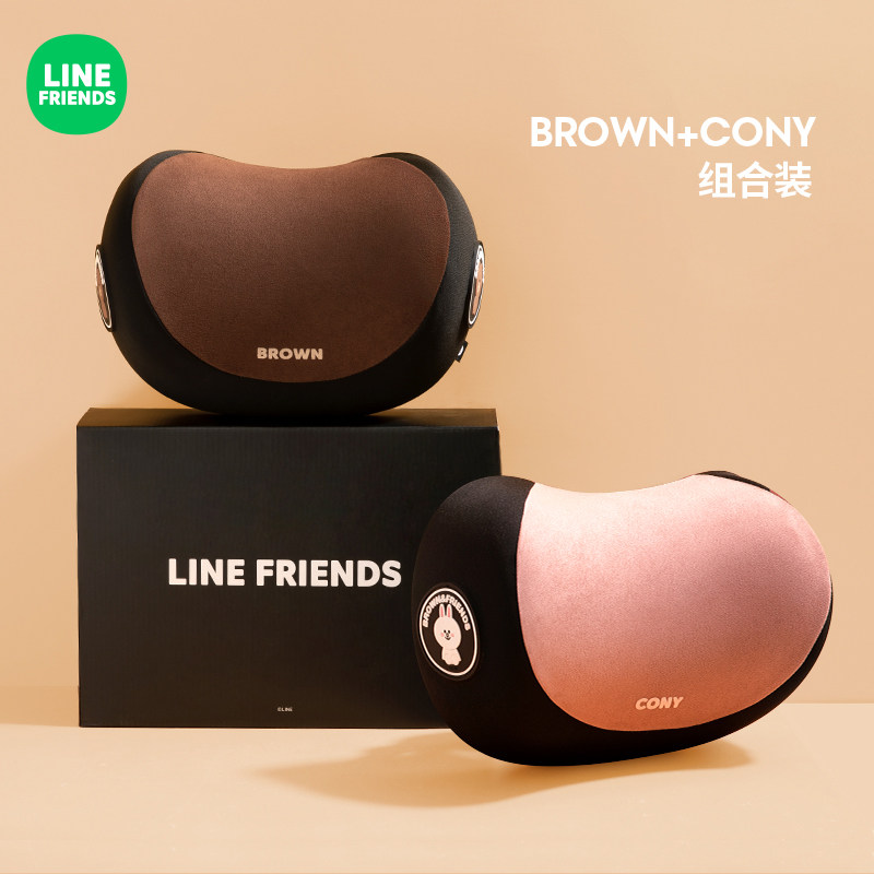 Car Pillow Cartoon Couple a pair of car neck-guard pillow Brown Bear in the car leaning on the pillow seat waist rests on the vehicle pillow