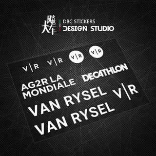 适用自行车骑行迪卡侬RCR队版贴头盔贴纸个性装饰DIY防水反光贴纸