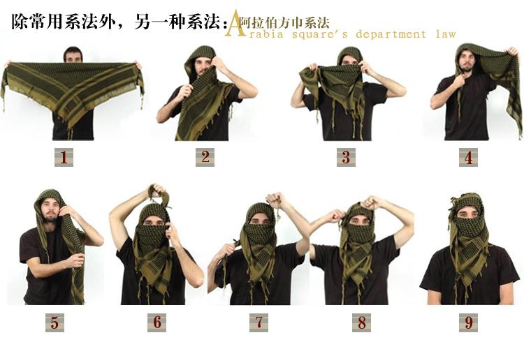 Quân đội ngoài trời fan Arab khăn khăn chiến thuật nam giới và phụ nữ mô hình windproof ấm khăn trùm đầu bông dày mặt nạ khăn rằn