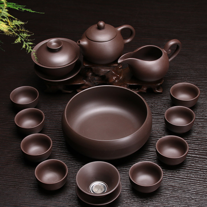 Original Mine Purple Sand Kutian Tea Cup Tea Cup Set Group Home West Sch Tea Giving Gift A Pot Four Cups Ceramic Tea Set Special Price
