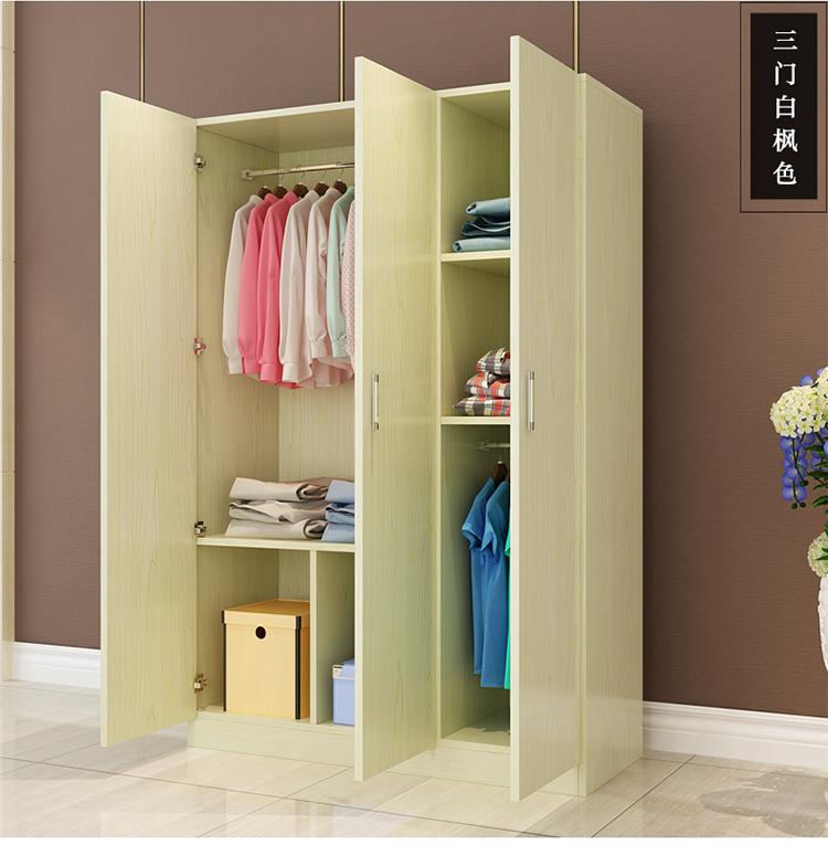 Tủ quần áo gỗ đơn giản lắp ráp hiện đại tối giản nhà gỗ phòng ngủ tủ ban công tủ trẻ em lưu trữ tủ quần áo lớn - Buồng tủ đựng quần áo